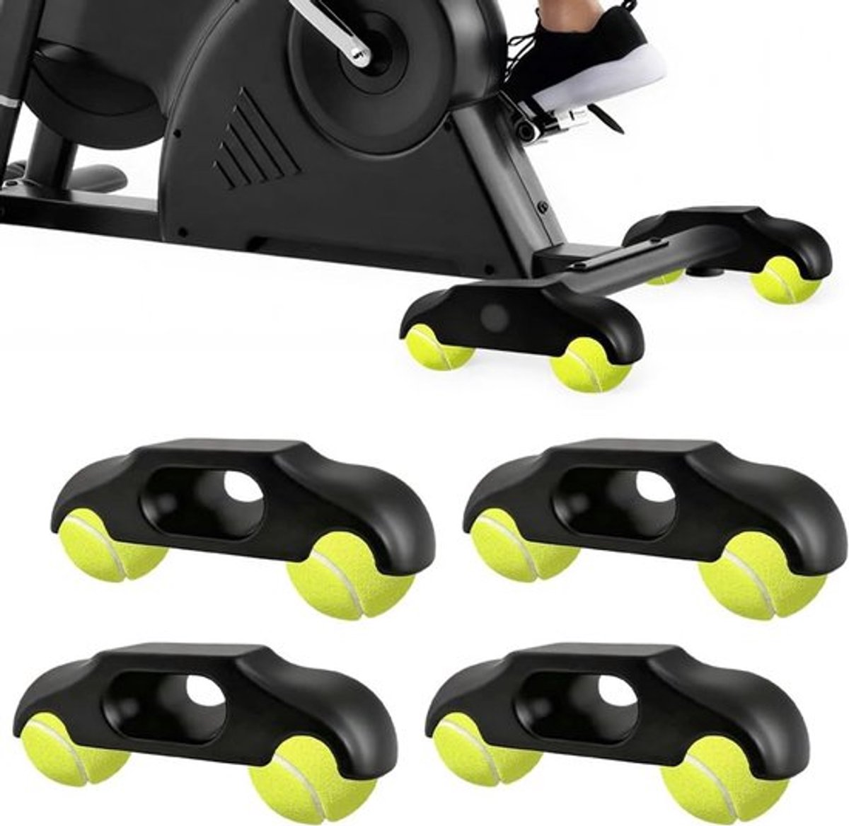 Rocker Plate Voeten voor Indoor Fietsen, Tennisbal Voetadapter en Fietsaccessoires voor Wahoo Kickr Core met 8 Tennisballen voor Stabiel en Comfortabel Trainen