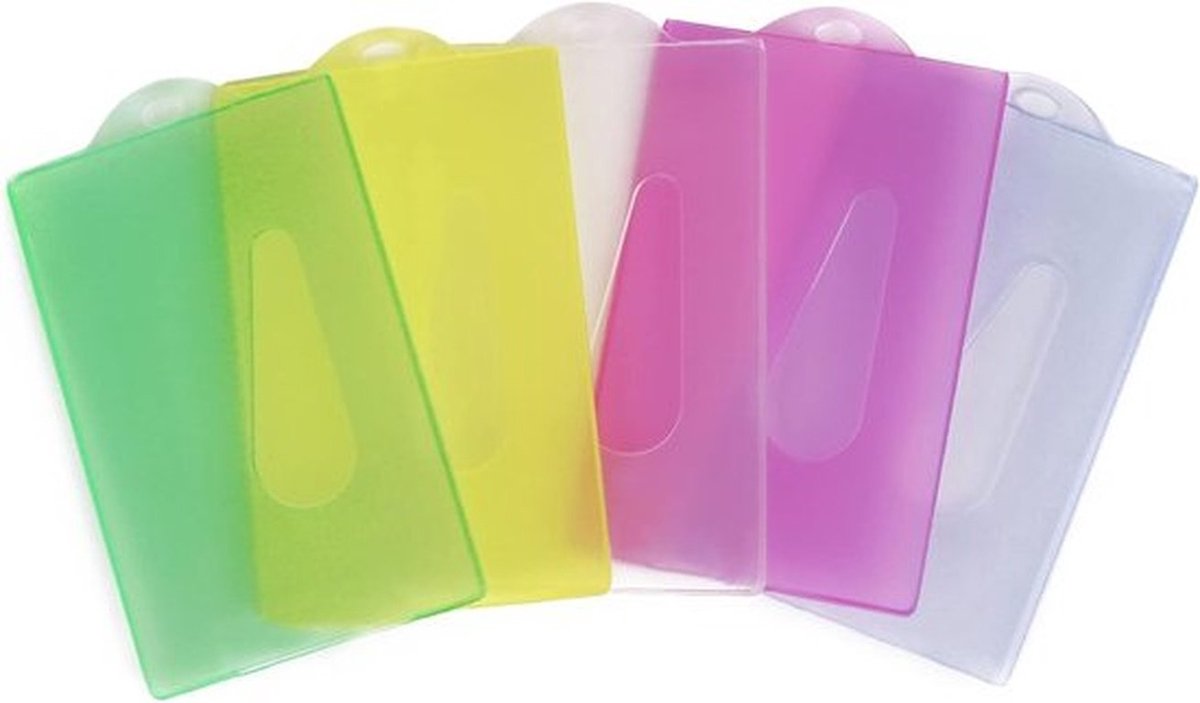Transparante ID Kaarthouders - 5 Stuks Plastic Kaartbeschermers voor School, Kantoor en Paspoorten