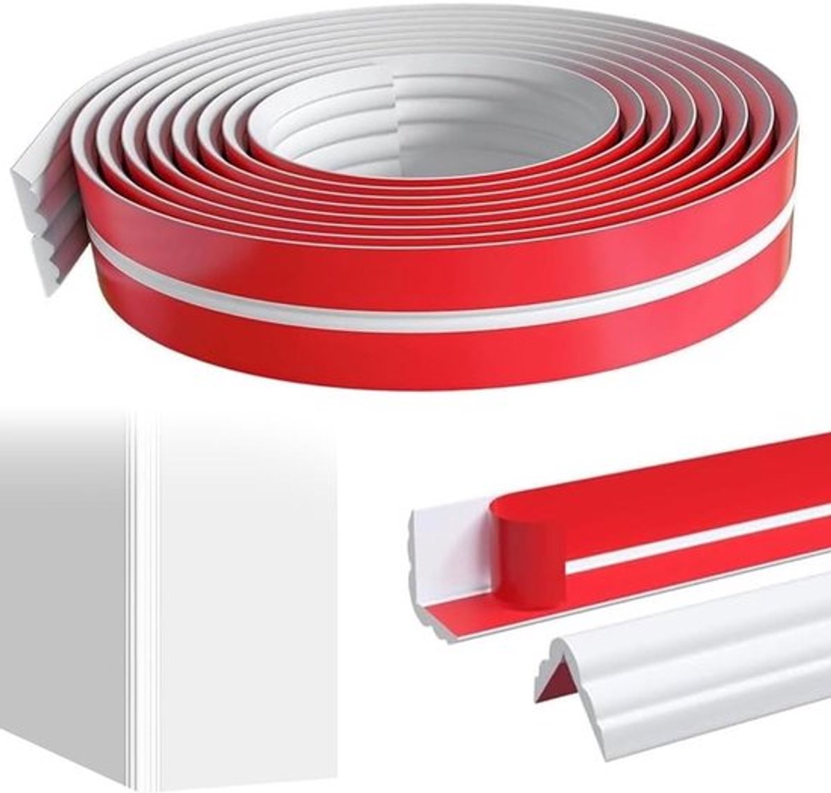 Decoratieve Mouldings voor Hoek- en Randbescherming, Zelfklevende Plinten 4 cm x 3,1 m, Geschikt voor Deuren, Ramen, Muren en Vloeren