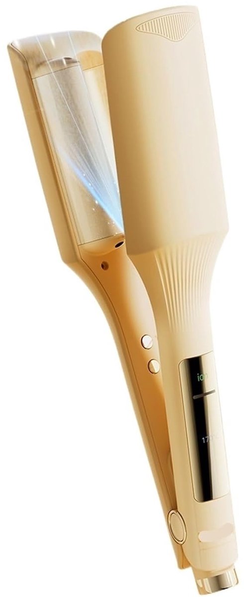 32 mm Haarkrultang Professionele Franse Eikruller Gegolfde Golvende Styler Snel Opwarmend Volumegevend Stylingtool (Geel met Anion, EU)