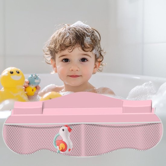 Badkuipbescherming - Spatbescherming bad Badrek - Kind Douchen - 4 Netvakken - 55.8 x 42.5 cm - roze — afbeelding 2