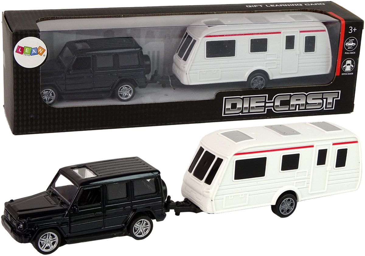 Jeep zwarte caravan voertuigset metalen elementen - UNI