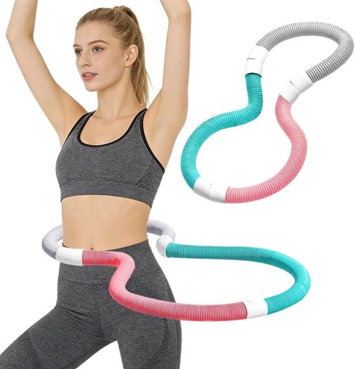 Vouwbare Fitness Hula Hoop voor Gewichtsverlies, Zachte Springring voor Thuis, Gym en School, Ideaal voor Buikspieroefeningen en Cardio Training