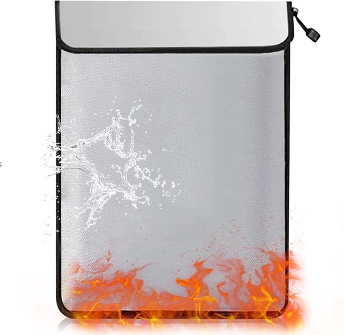 Brandveilige Documententas met Rits, Waterdichte Opbergtas voor Waardevolle Spullen, Geld, Sieraden en Juridische Documenten, 38 x 28 cm, Ideaal voor Veilig Opslaan