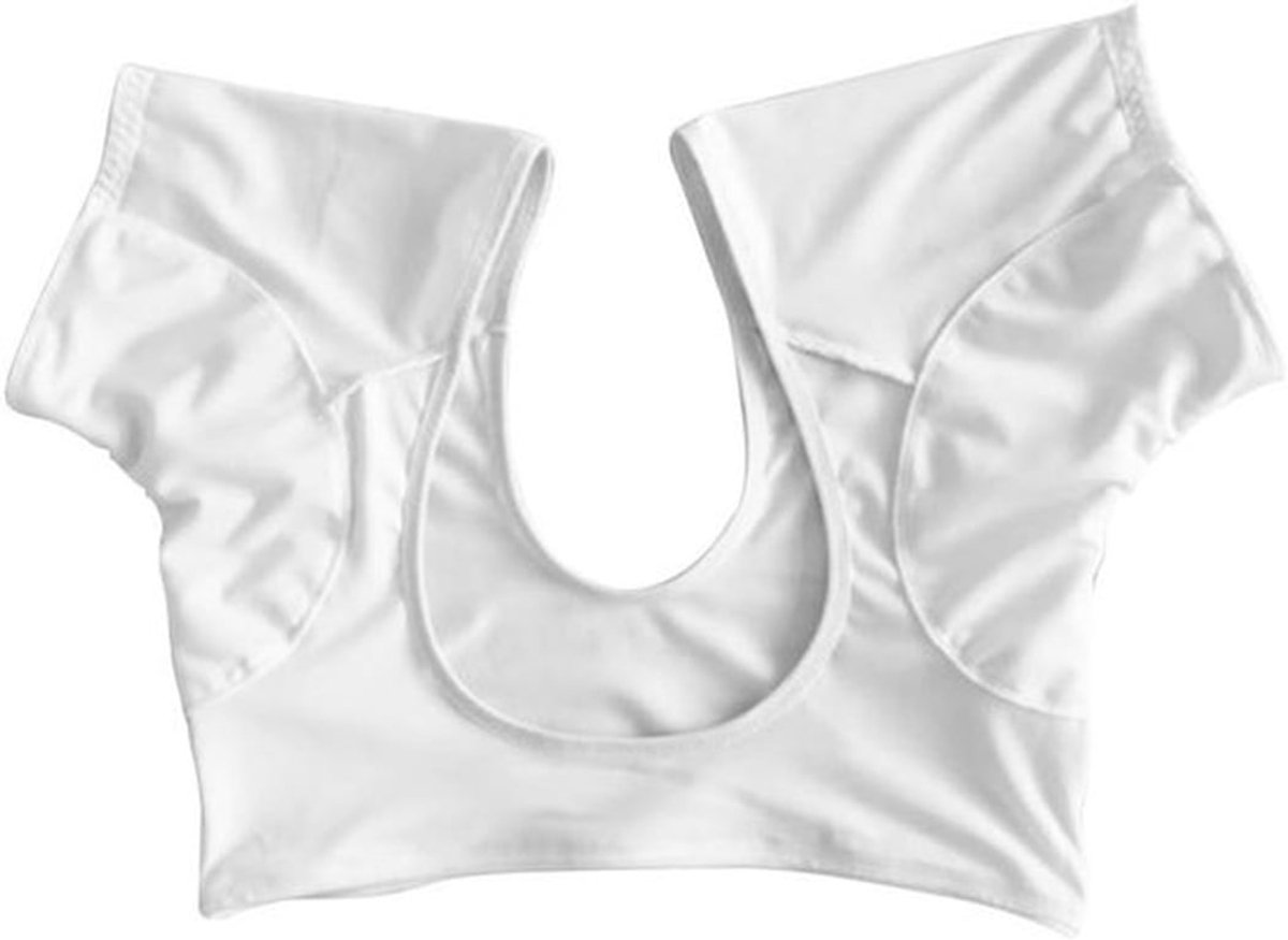 Dames zweetbescherming ondergoed vest met ademende en comfortabele onderarm zweetpads voor zomer - Wit