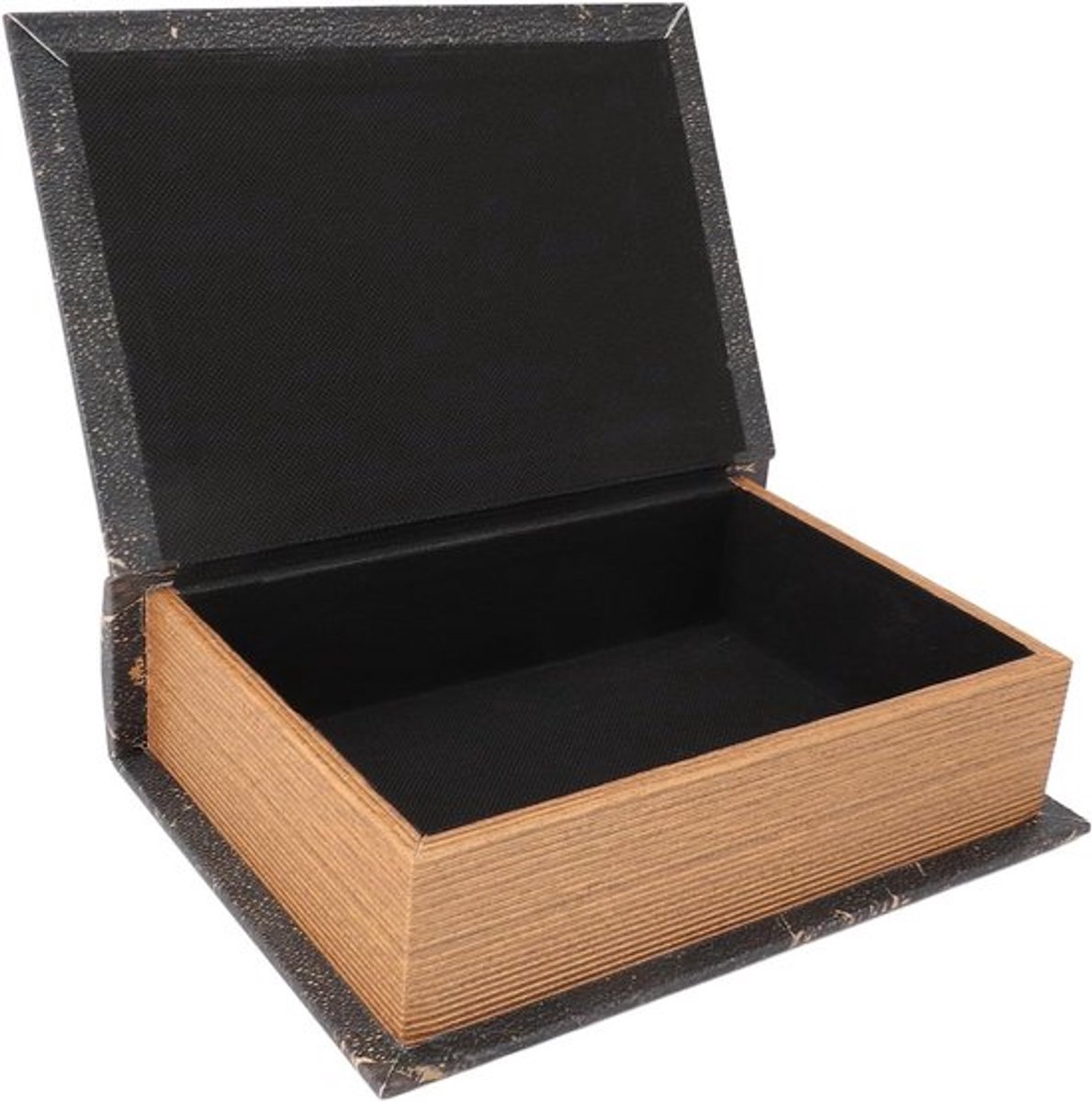Decoratieve Houten Opbergdoos in Vintage Stijl voor Boeken en Herinneringen - Elegante Beuken Houten Boekenkast Decoratie met Ornamenten en Holle Ruimte