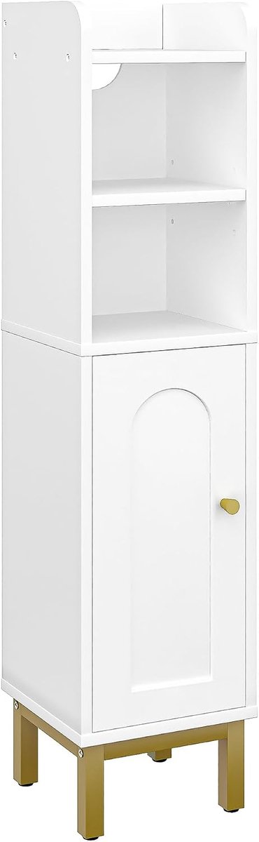 Hzuaneri Badkamer Opbergkast, met Deur en Planken, Wit, 83cm