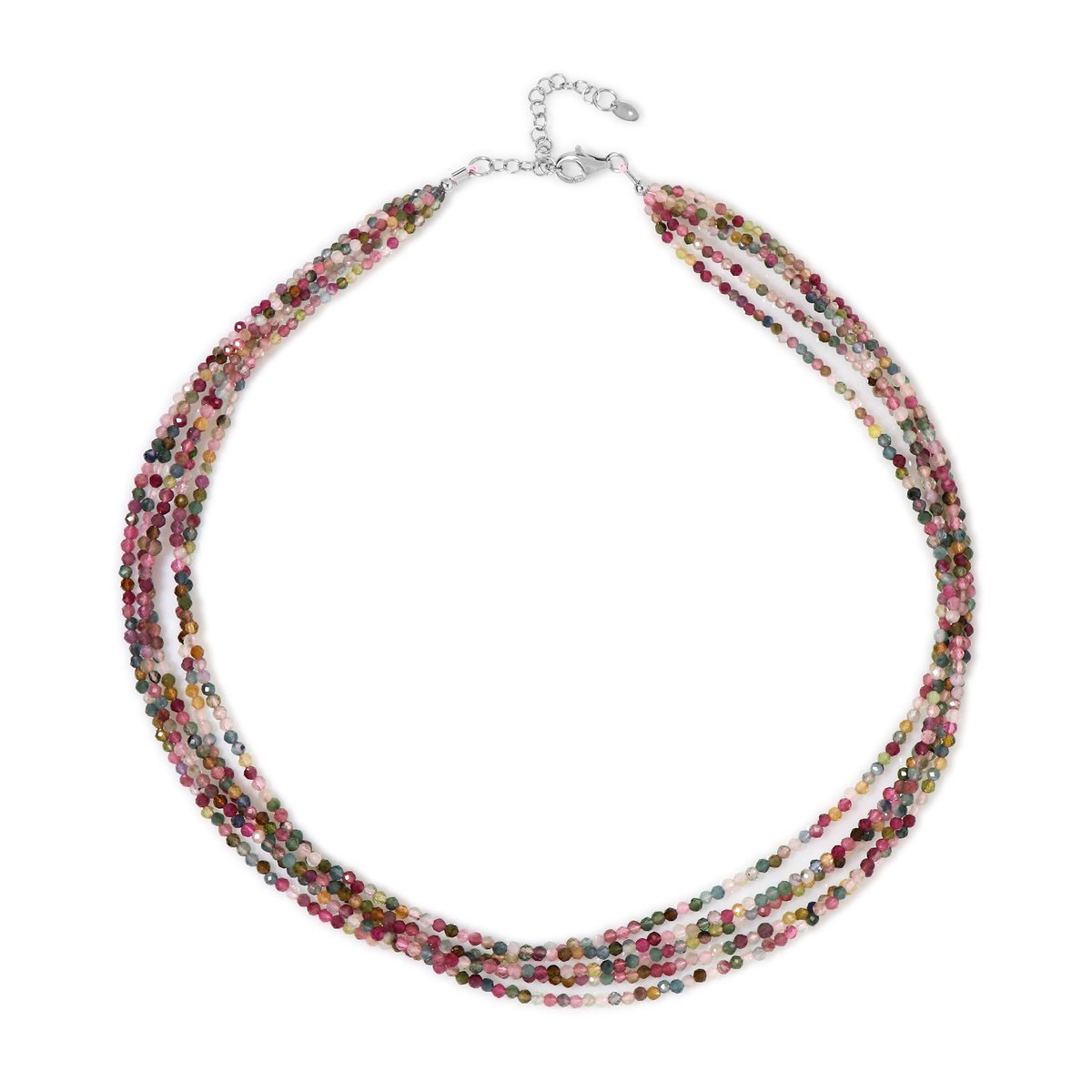 Cavill - Zilveren Halsketting - 925 Sterling Zilver - Madagaskar Toermalijn 80,957 Ct - Verstelbare Lange Ketting - Elegante Kleurrijke Dames Sieraad