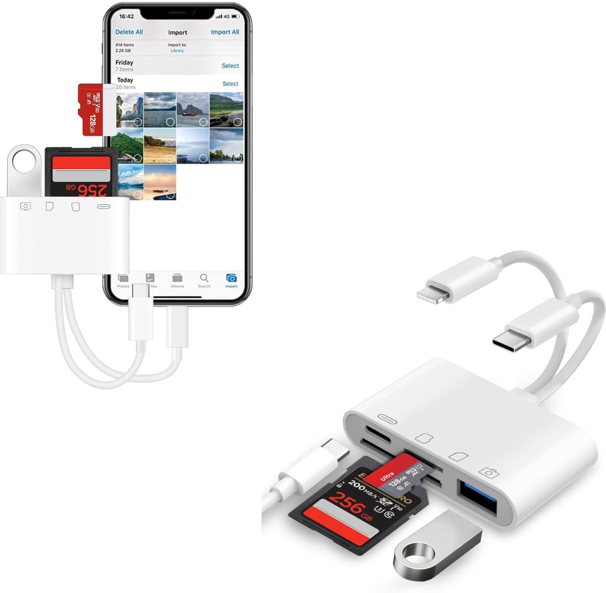 Zavio® Sd Kaart Lezer - SD-kaart - SD-kaartlezer USB-C -Wit