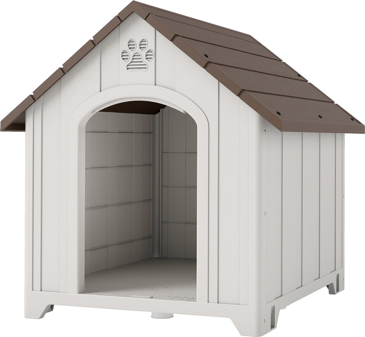 TEKROA® Hondenkennel - Hondenhuis - Voor Buiten - Waterdicht & Verhoogde Vloer - Honden tot 30 kg - 88x79x89 cm