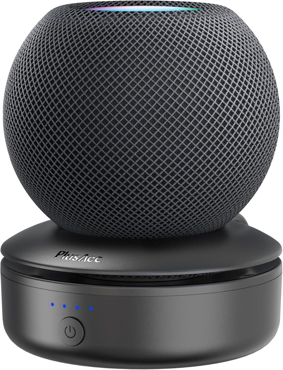 SnelShoppen - Draagbare Accu voor HomePod Mini - Oplaadstation met 10.000 mAh Batterij - Inclusief Kabelbeheer - Zwart - Mini Accessoires voor Muziek
