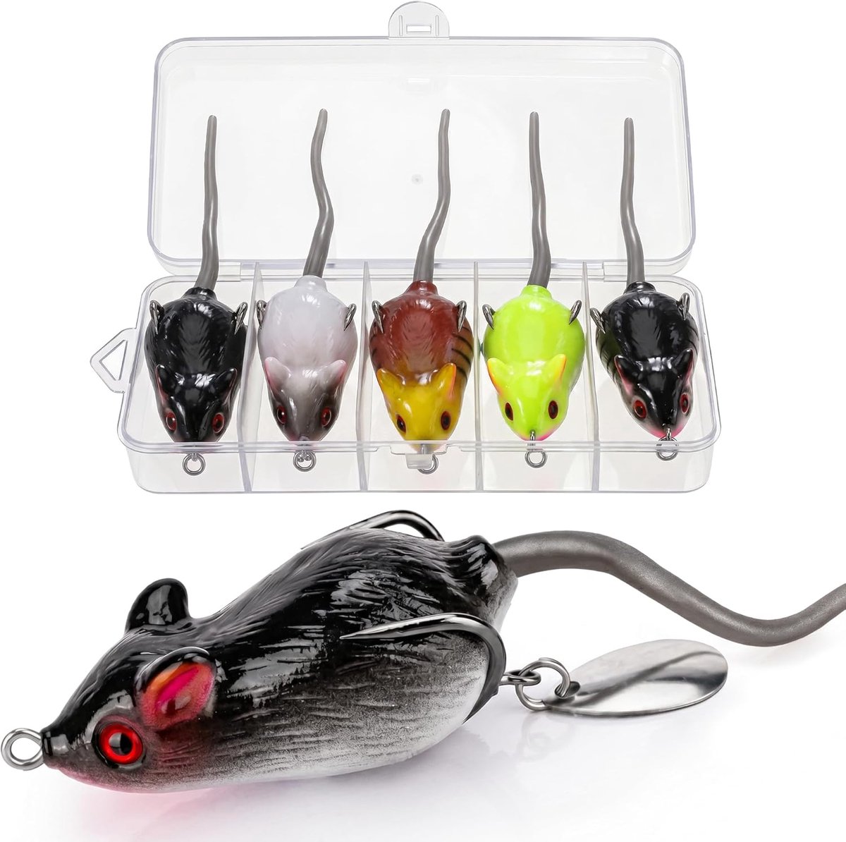 SnelShoppen - Topwater Vissen Lures Frog Swimbaits Zachte Siliconen Plastic Baits Vlotter Ontwerp voor Baars Forel Crappie Zoutwater Zoetwater Kit 5 S