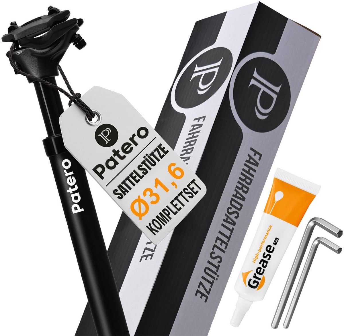 SnelShoppen - Verende Zadelpen 31,6 mm Diameter met 125 kg Draagvermogen - Complete Set met Montagehandleiding en Accessoires voor Fietsen, Comfortabe