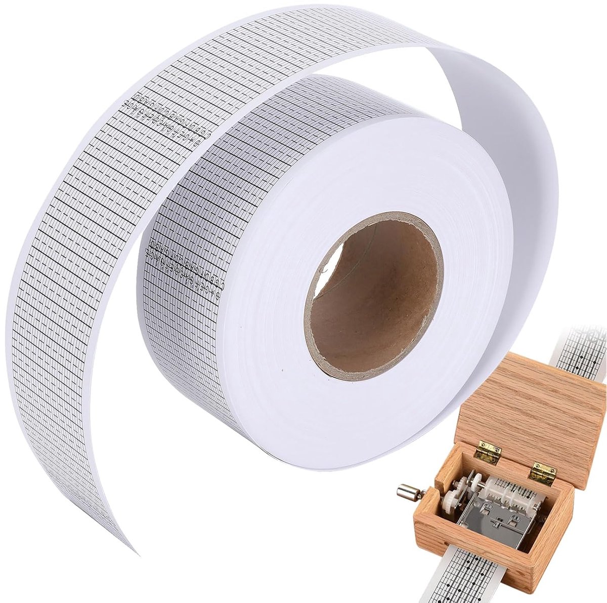 SnelShoppen - DIY Muziekdoos Papier Tape 50m Lege Muziekdoos Papierstroken voor Handgedraaide Muziekdozen, 30 Ton Blanke Papieren Strip voor Creatieve