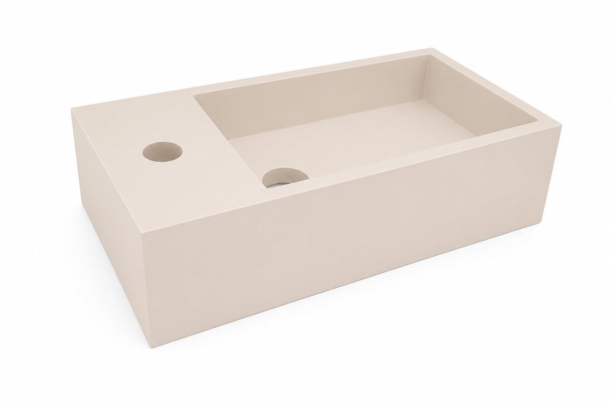 Lotte fontein links 40 x 22 x 10 cm solid surface beige