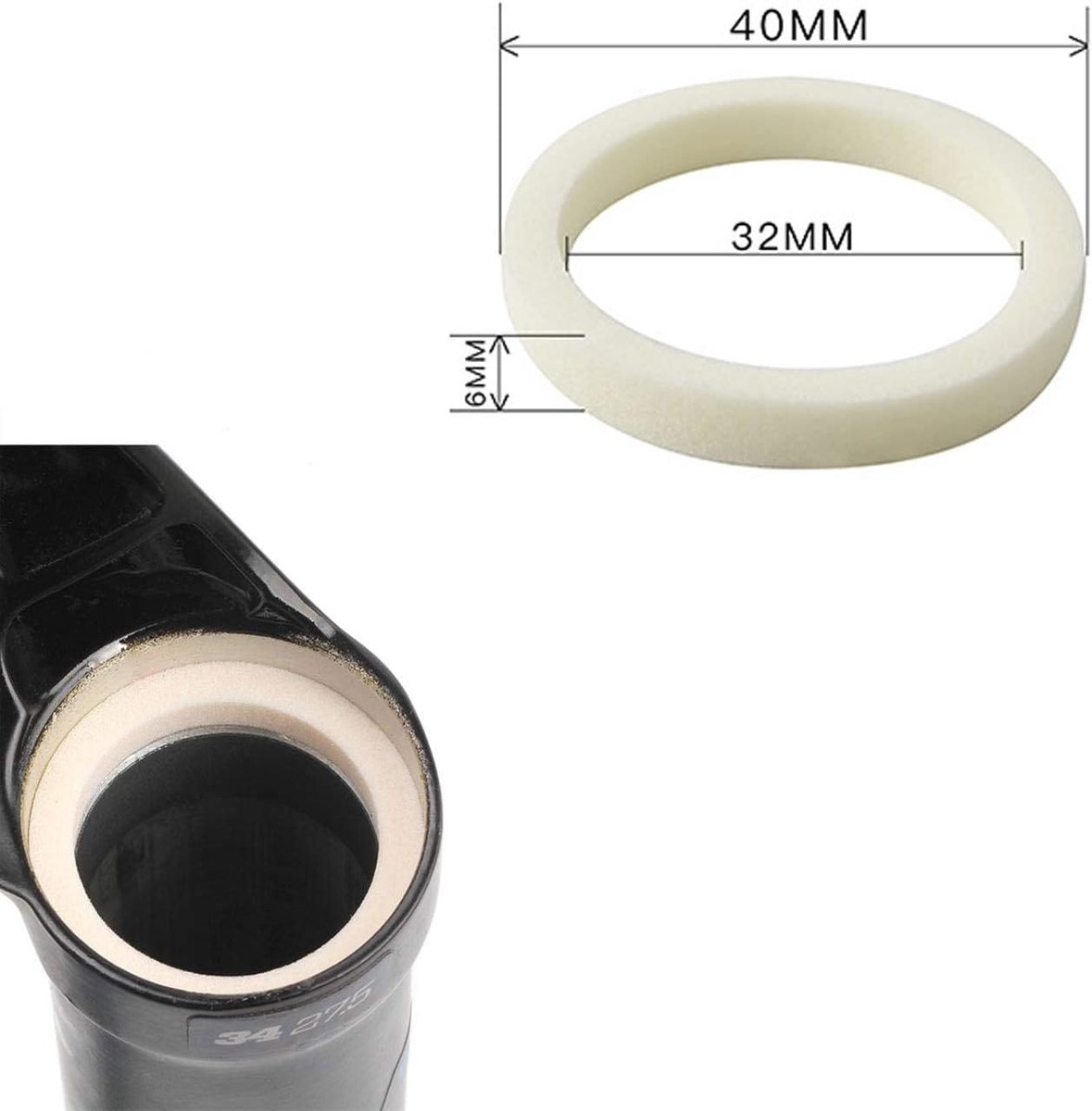 Sponsringen voor Fietsen - 2 Stuks Geoliede Schuimringen voor Voorvorken van MTB en Racefietsen - 32mm Accessoires
