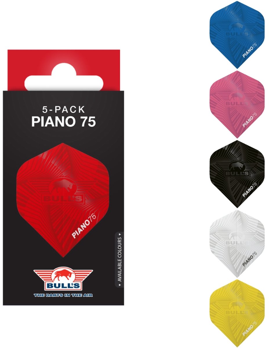 Bull's Flights Piano 75 nr.2 Pink 5 Pack