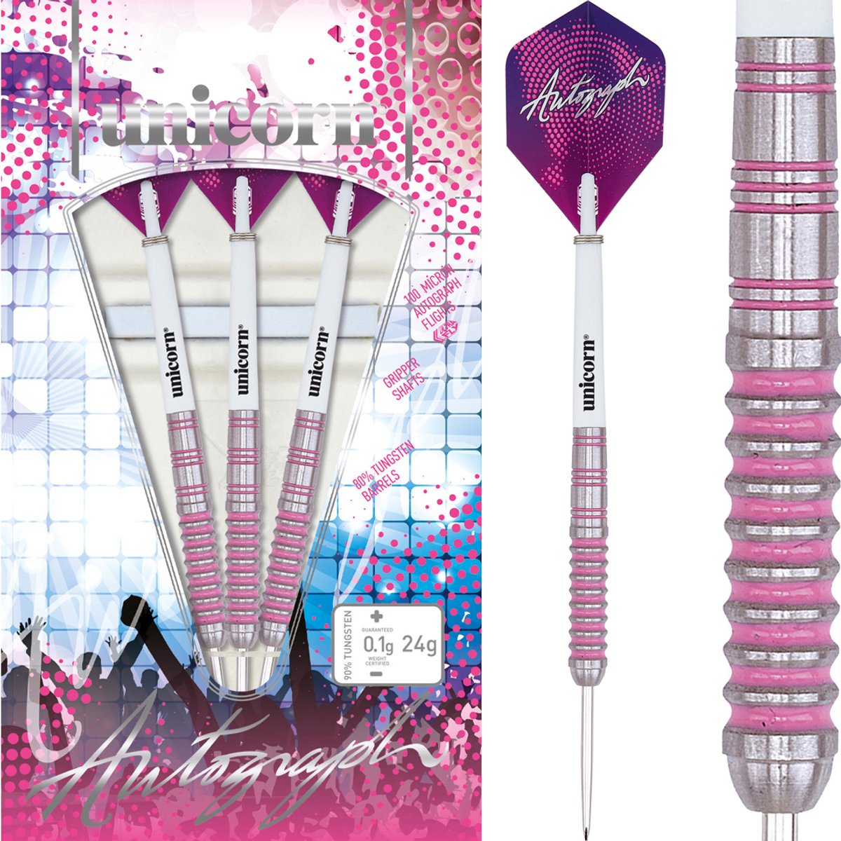 Unicorn Dartpijlen Autograph Steeltip 80% Gewicht 28 Gram