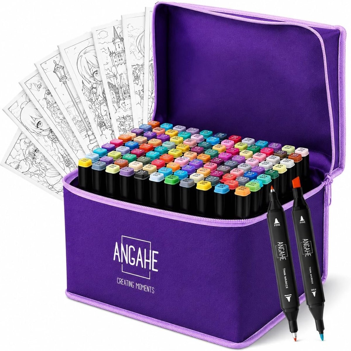 Kunstenaarsmarkers - Multicolor - 80 Stuks - Alcoholmarkers met Dubbele Punt - Voor Creatieve Projecten