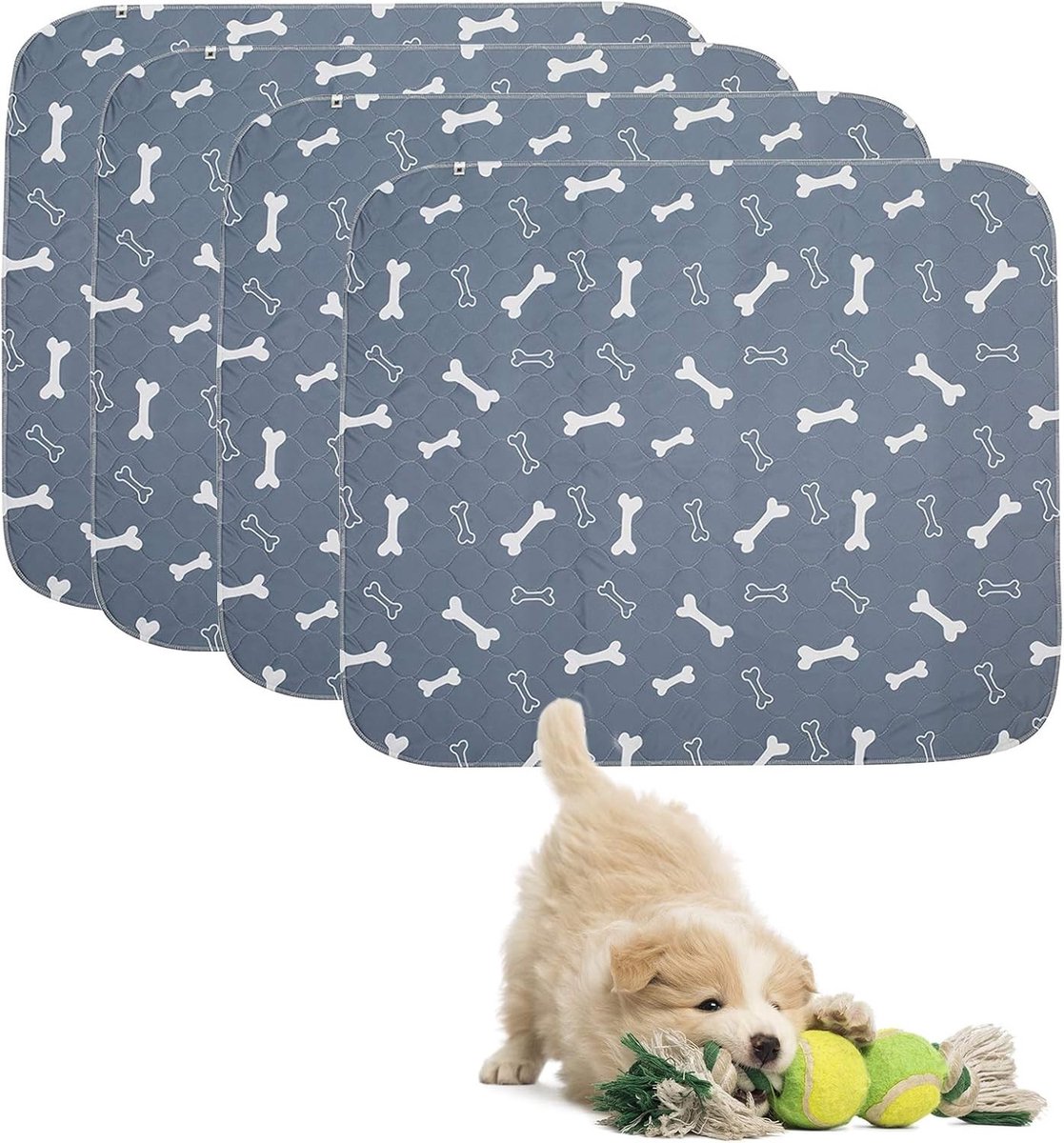Hernieuwbare en Waterdichte Training Pads voor Honden - 4 Stuks - Hygiënische Puppy Plaspads 60x45cm - Ideaal voor Thuis en Reizen