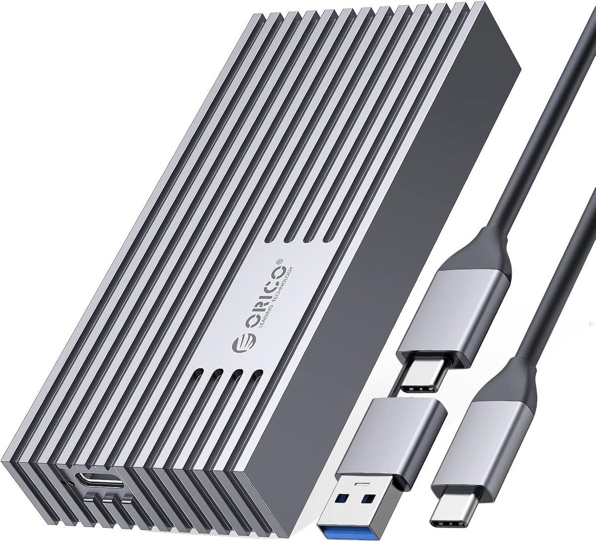 40Gbps NVMe M.2 SSD behuizing voor Thunderbolt en USB, Aluminium behuizing voor PCIe 2280 M-key SSD, tot 2800MB/s, snelle dataoverdracht en optimale koeling