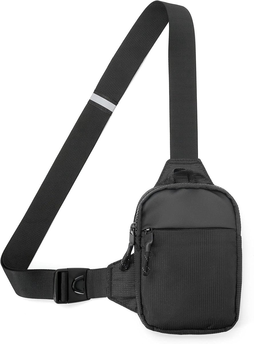 Sling Chest Crossbody bag L - waterdicht zwart - schoudertas voor outdoor sporten - comfortabel en praktisch - ShopVlot