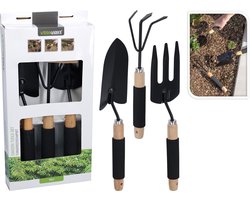 3-Delige Tuingereedschap Set - Hark, Smalle Spatel, Brede Sp