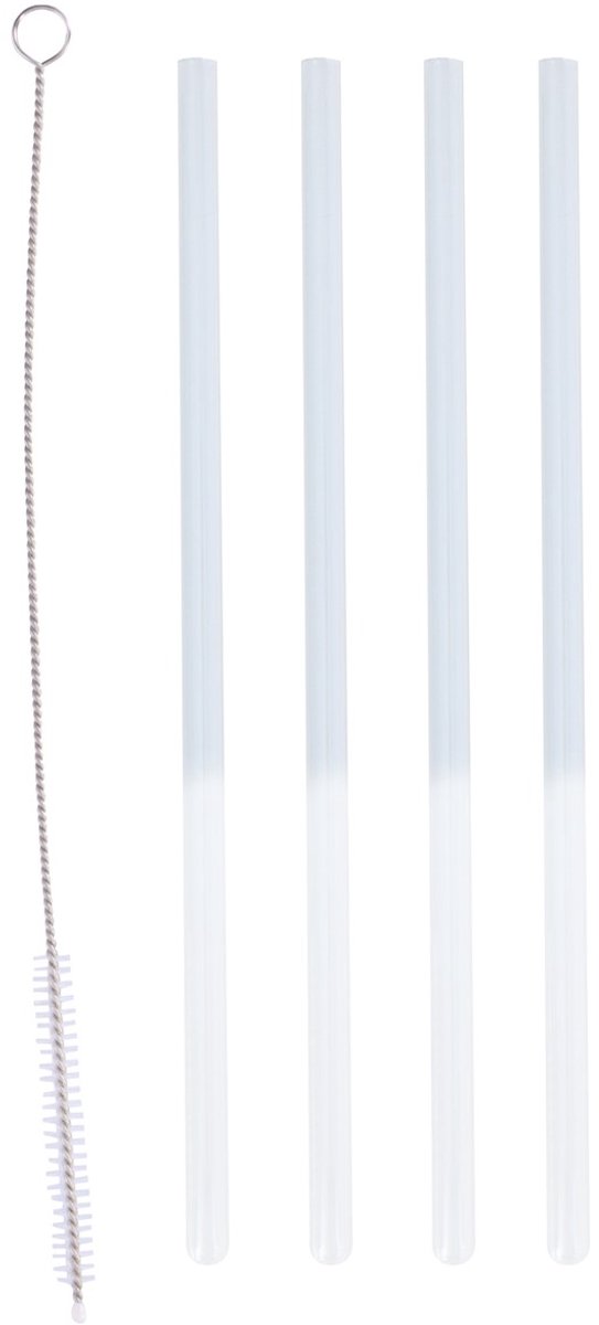 Alpina - Glazen Drinkrietjes - 20 cm - Incl. Reinigingsborsteltje - Set van 4 — cadeau in Kookcadeaus - foto 4