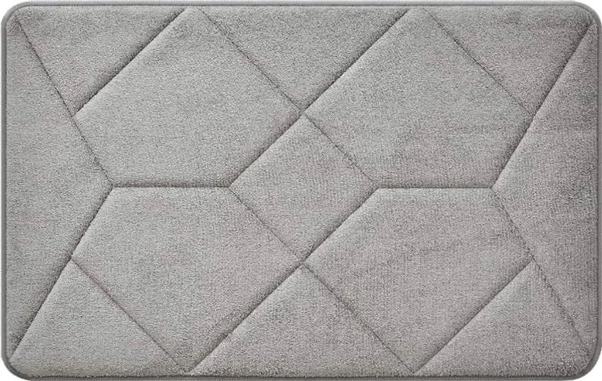 Badmat, absorberende badmat, badmat van traagschuim (1 stuk, 40x60 cm, grijs), huishoudaccessoires