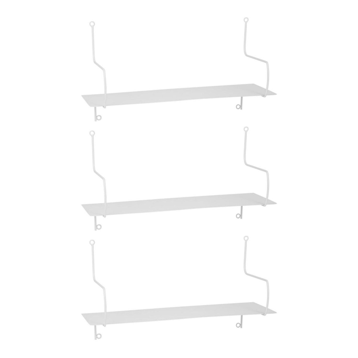 Ostaria Wandplank Laurie - 3x - wit - metaal - 50 cm - muurplank - hangplank