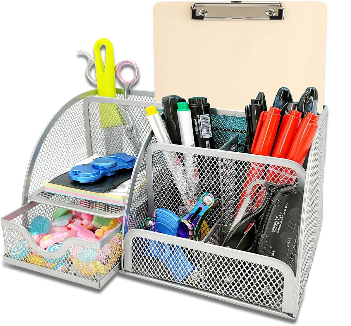 New Office Storage eenvoudige huishoudelijke artikelen mesh bureau-organizer met schuiflade, vijf vakken en rechte - ShopVlot