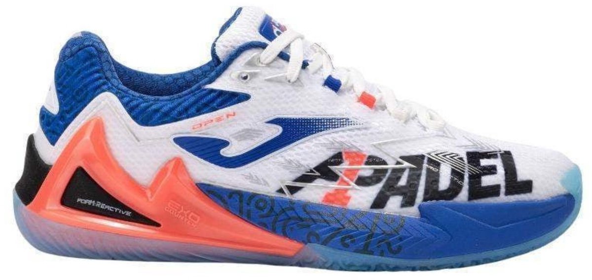 Joma Open Men - Padel schoenen - White/Blue - 6,5