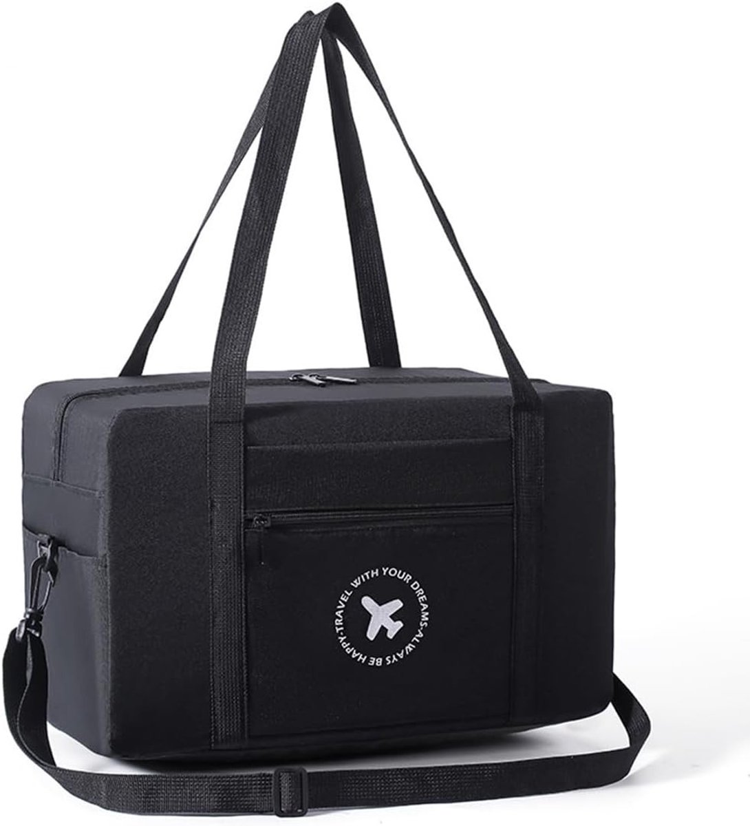 Reistas - Zwart - 40 x 25 x 20 cm - Opvouwbare Handbagage van Duurzaam Nylon - Voor Reizen en Sport
