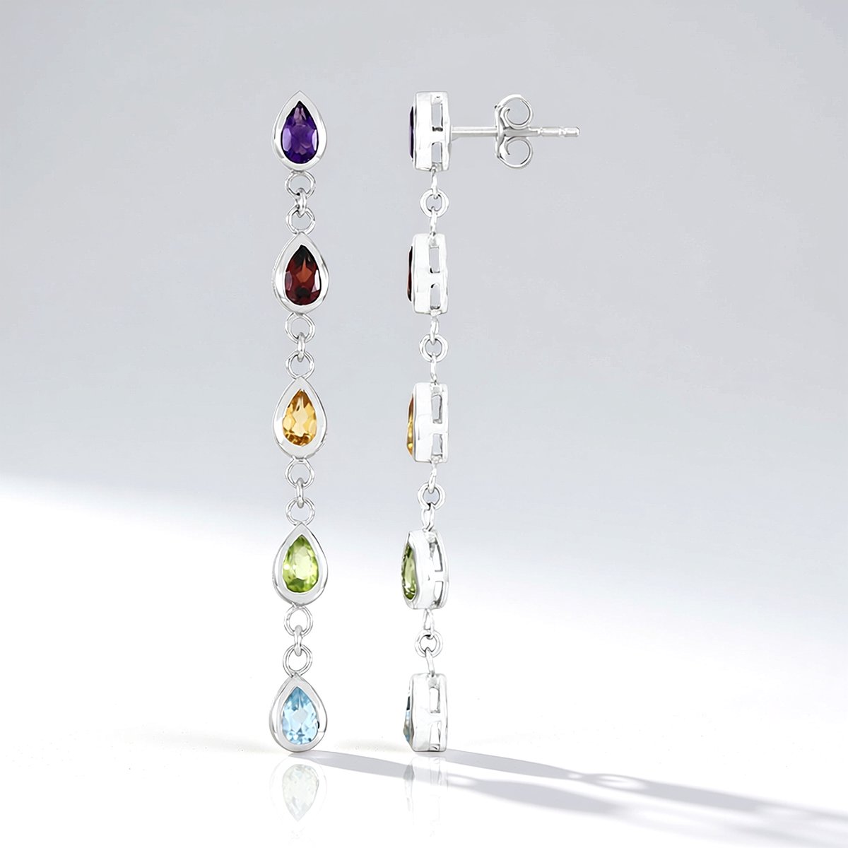 Cavill - Zilveren Oorbellen met Zambia-Amethist 0,322 ct - 925 Sterling Zilver - Druppelvormig - Elegante Oorbellen met Edelstenen - 2,083 ct totaal