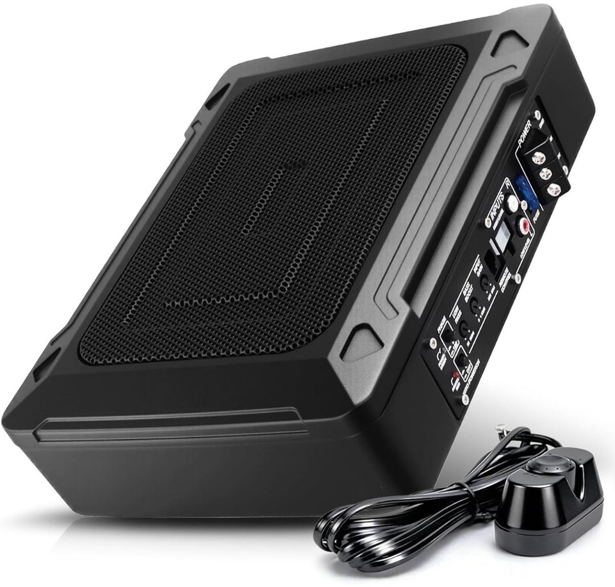 NIVA® Subwoofer Auto - Actieve Subwoofer Kist - Subwoofer Auto met Versterker - 1000 W ultralage actieve subwoofer - Zwart - 30cm x 25cm x 8cm