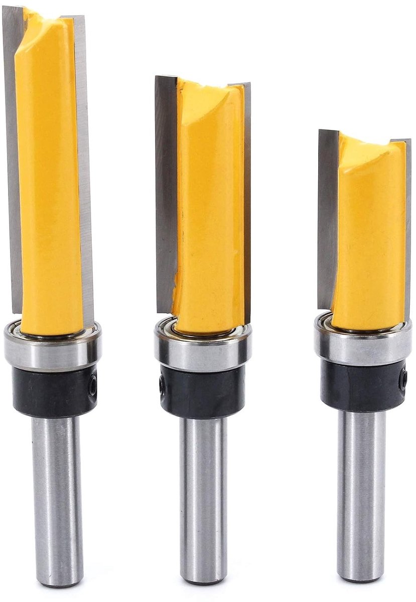 Router Bit Set - 8 mm - Snijdiameter 15,9 mm - Houtbewerking Gereedschap met Top Lager