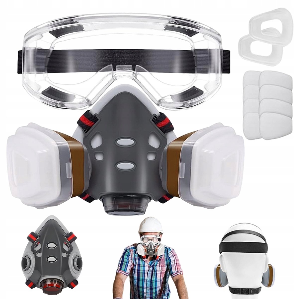 Herbruikbaar Verfmasker met 20 Filters en Veiligheidsbril