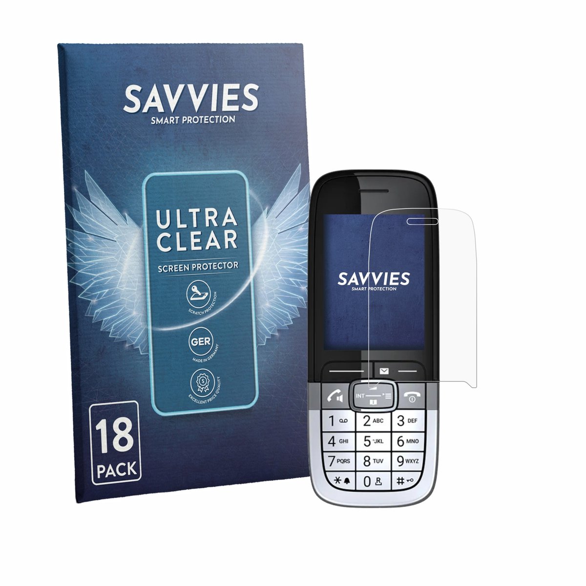 Savvies - Screenprotector voor Mitel OpenScape DECT Phone SL7 - Folie Beschermfolie transparant 18 Stuks