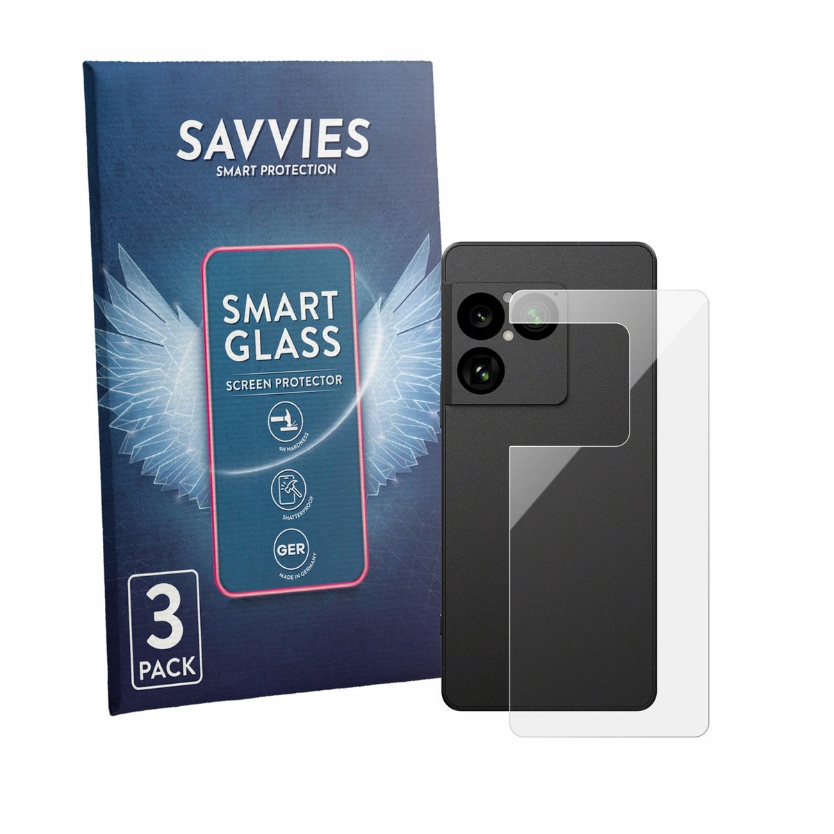 3 Stuks Savvies Screenprotector - geschikt voor Sony Xperia 1 VIII (Achterkant) - beschermfolie glas transparant