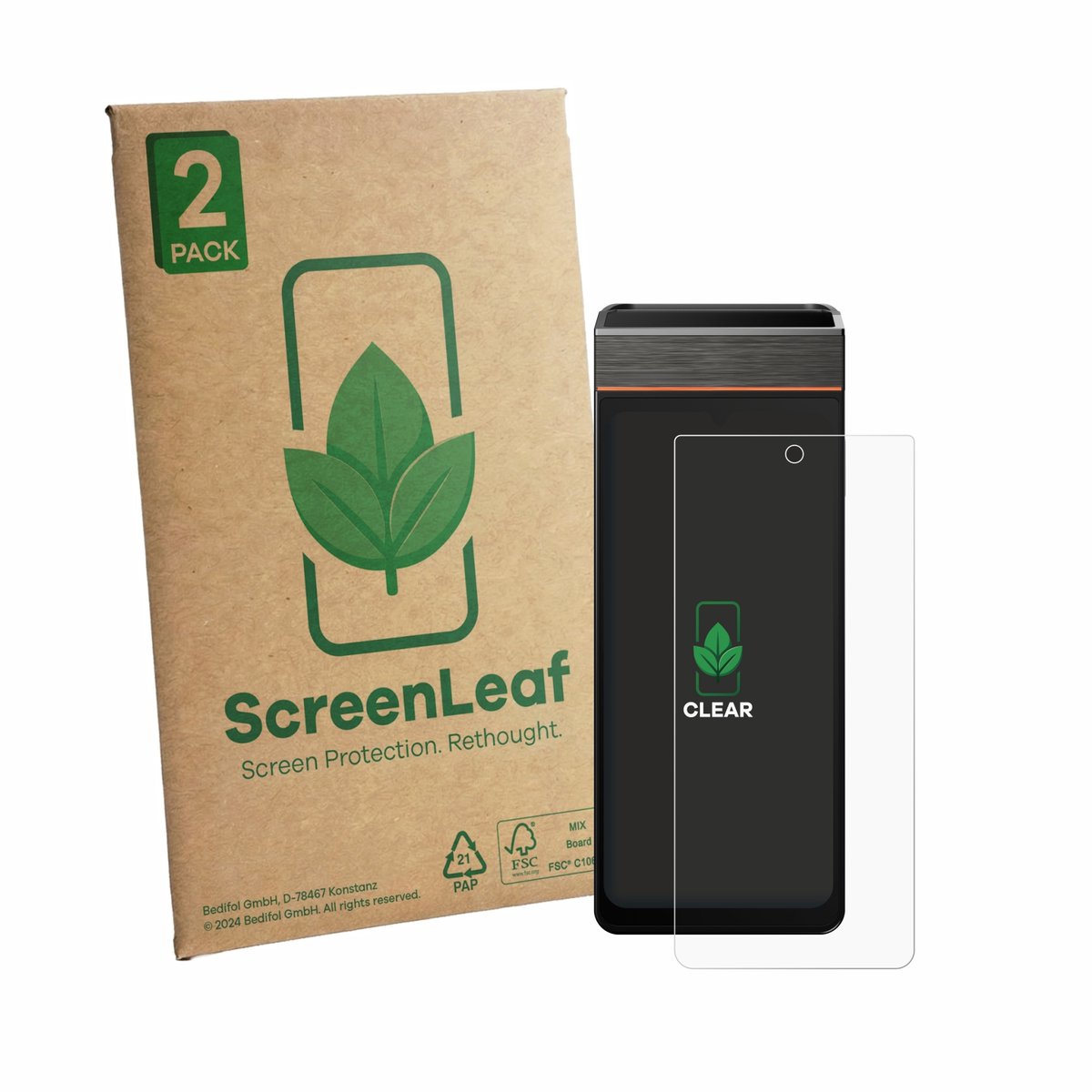 2 Stuks Screenprotector voor Sunmi V3e - Hoogwaardige Beschermfolie transparant
