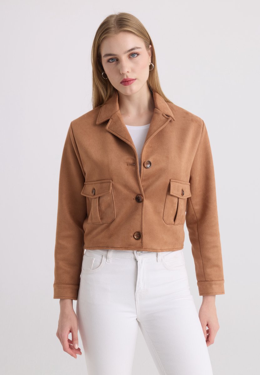 Felix Hardy Imitatie Suede Jas Dames Camel - S