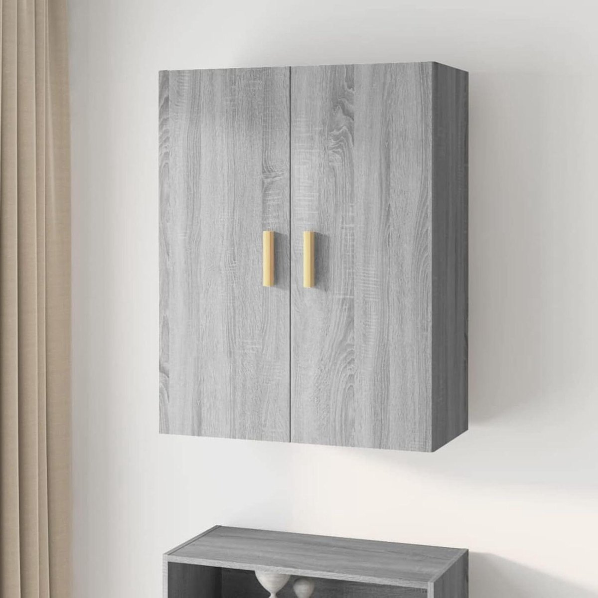 Hangende wandkast - Keukenopbergkast - Keuken organiseren - Vochtbestendig materiaal - 695 cm breed - Grijs