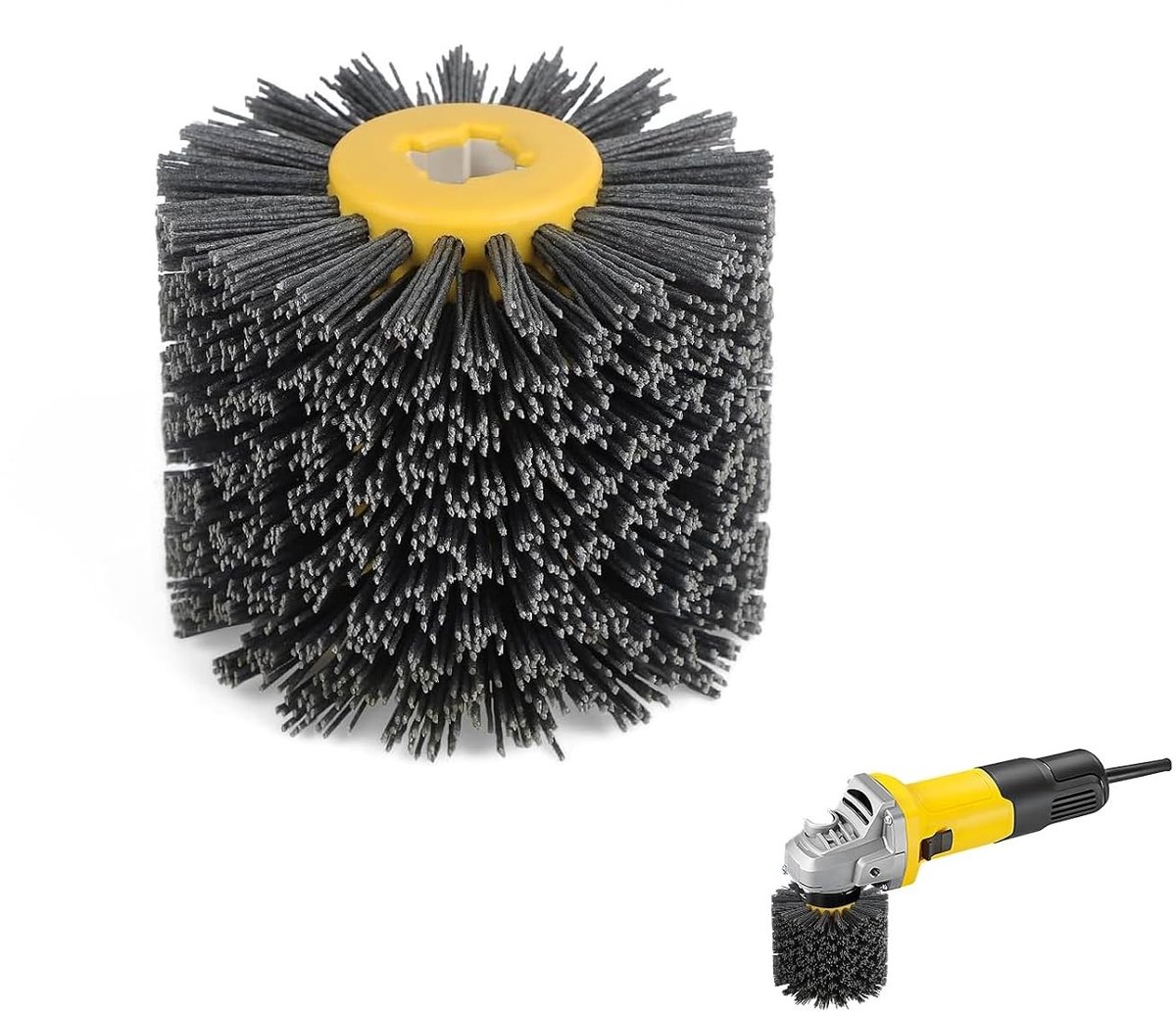 Nylon schuurborstel #60 grit voor het polijsten van zwart gelakte oppervlakken met een satin afwerking
