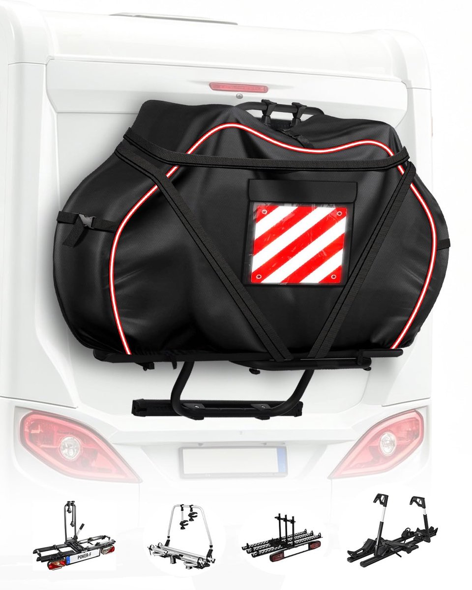 OlaVeg 600D Fietsbeschermhoes voor 3 fietsen voor camper en achterdrager - ShopVlot