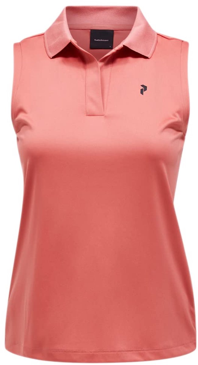 Peak Performance W Illusion SL Polo - Dames Polo Shirt - Mouwloos - m - Trek Roze