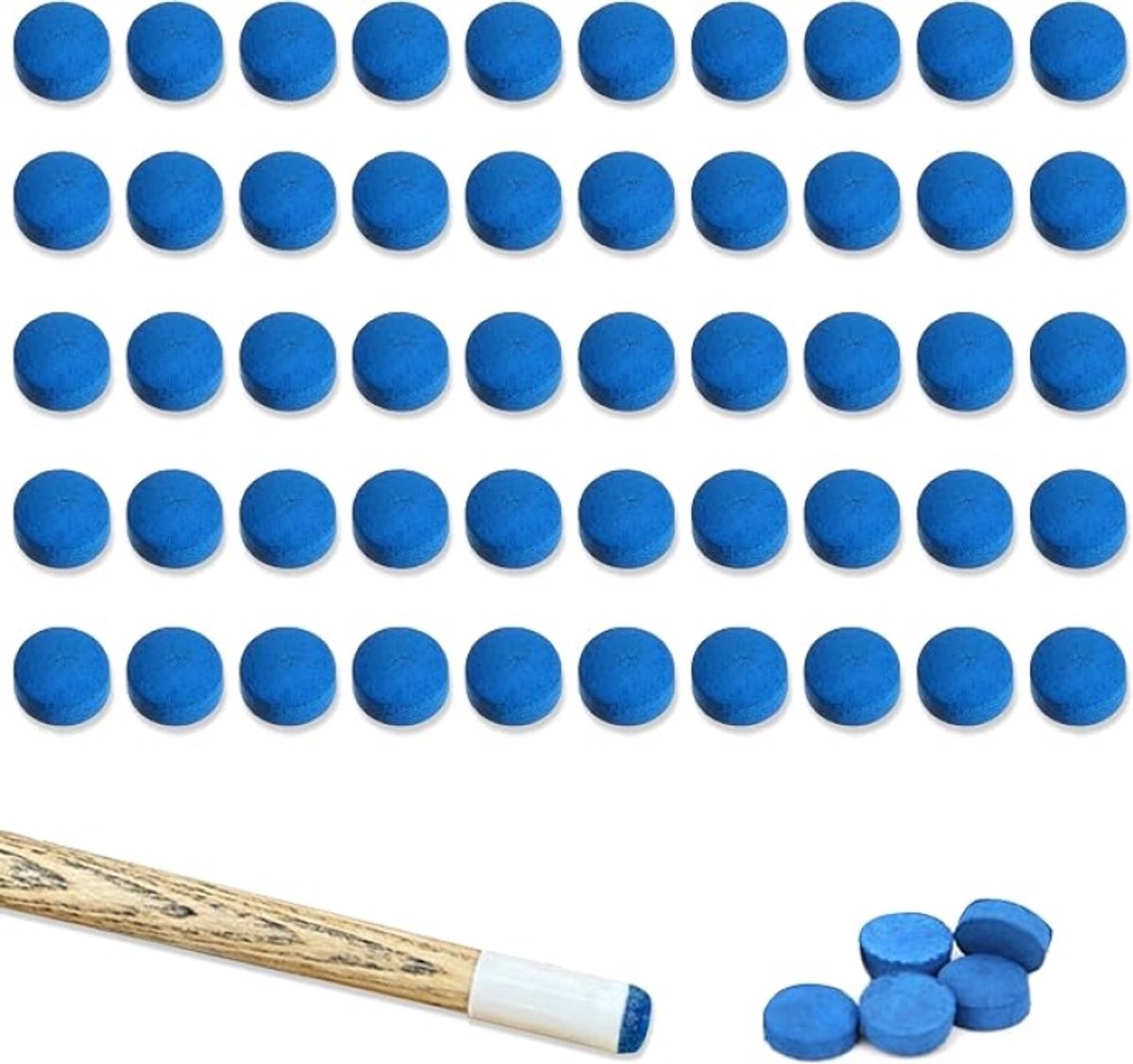 50 Stuks 12 mm Biljart Keutips - Kunstleren Vervangtips voor Pool- en Snookerkeus - Middelzacht - Biljart Accessoires