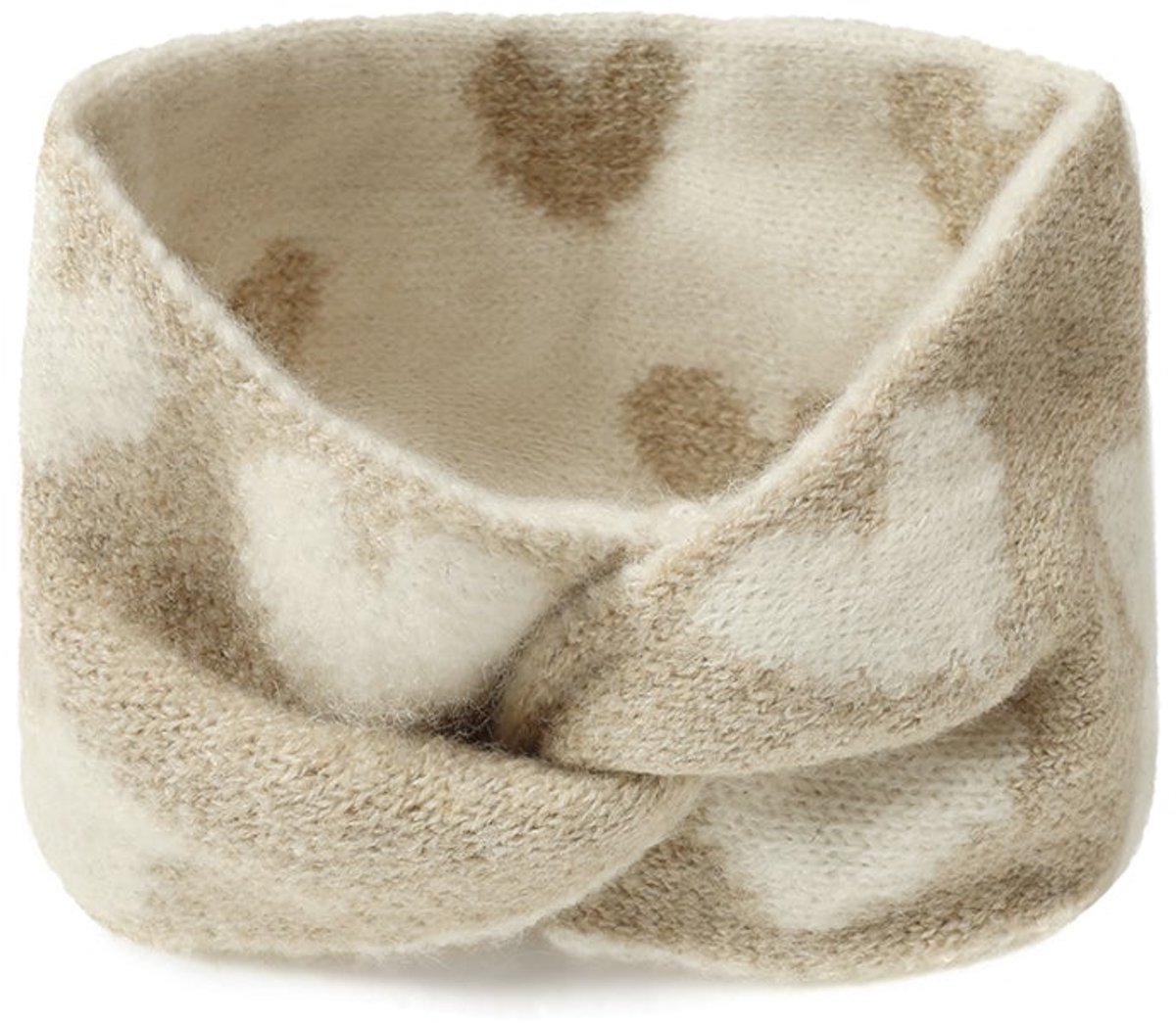 Haarbanden met hartjesmotief, geschikt voor dagelijks gebruik, van polyester. - khaki