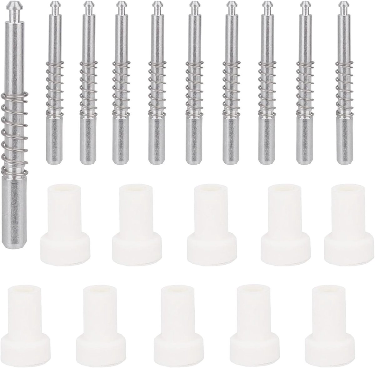 10 Stuks Raambeveiliging Plunjer Haken met Caps, 5/32 Inch x 1-1/2 Inch Aluminium Bevestigingspennen voor Raamveiligheid en Vervanging Clips