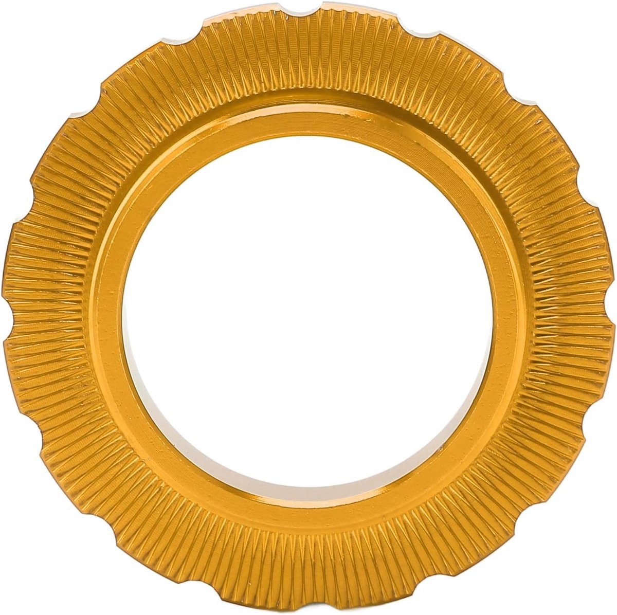 Centerlock Lockring voor Fietswielen - Geschikt voor Mountainbikes en Disc Rotoren, Gouden Kleur, Duurzaam en Lichtgewicht Fietsaccessoire