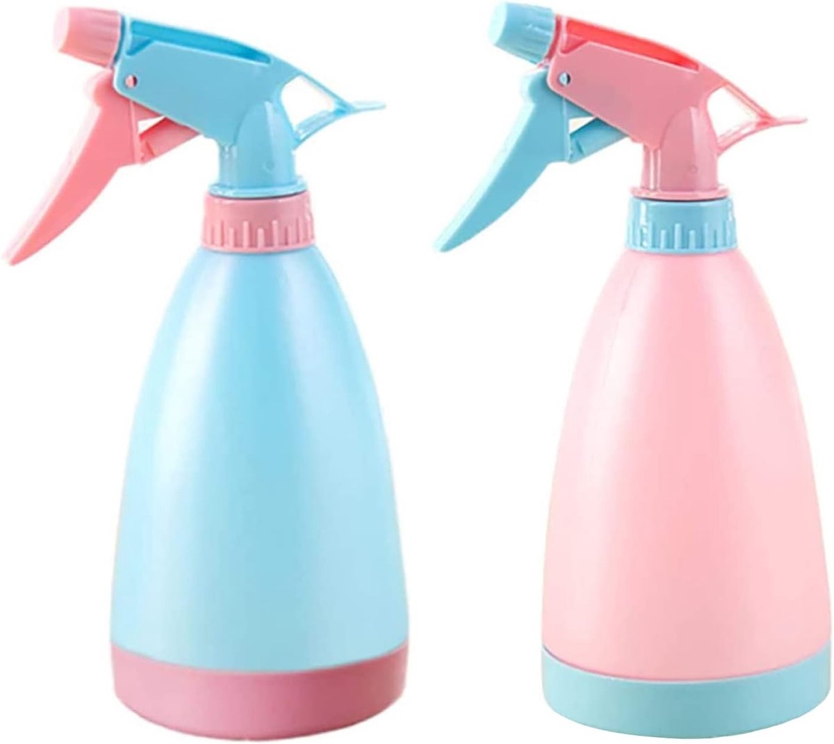 Set van 2 sprayflessen 500 ml voor planten, schoonmaken en tuinonderhoud - ideaal voor water, bloemen en glas reinigen (roze, blauw)
